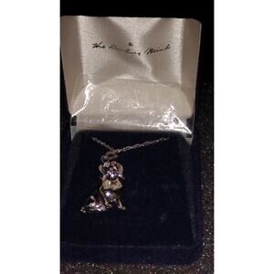 Danbury Mint 925 Silver Dog Necklace – Beagle/Basset Style Puppy – With Box